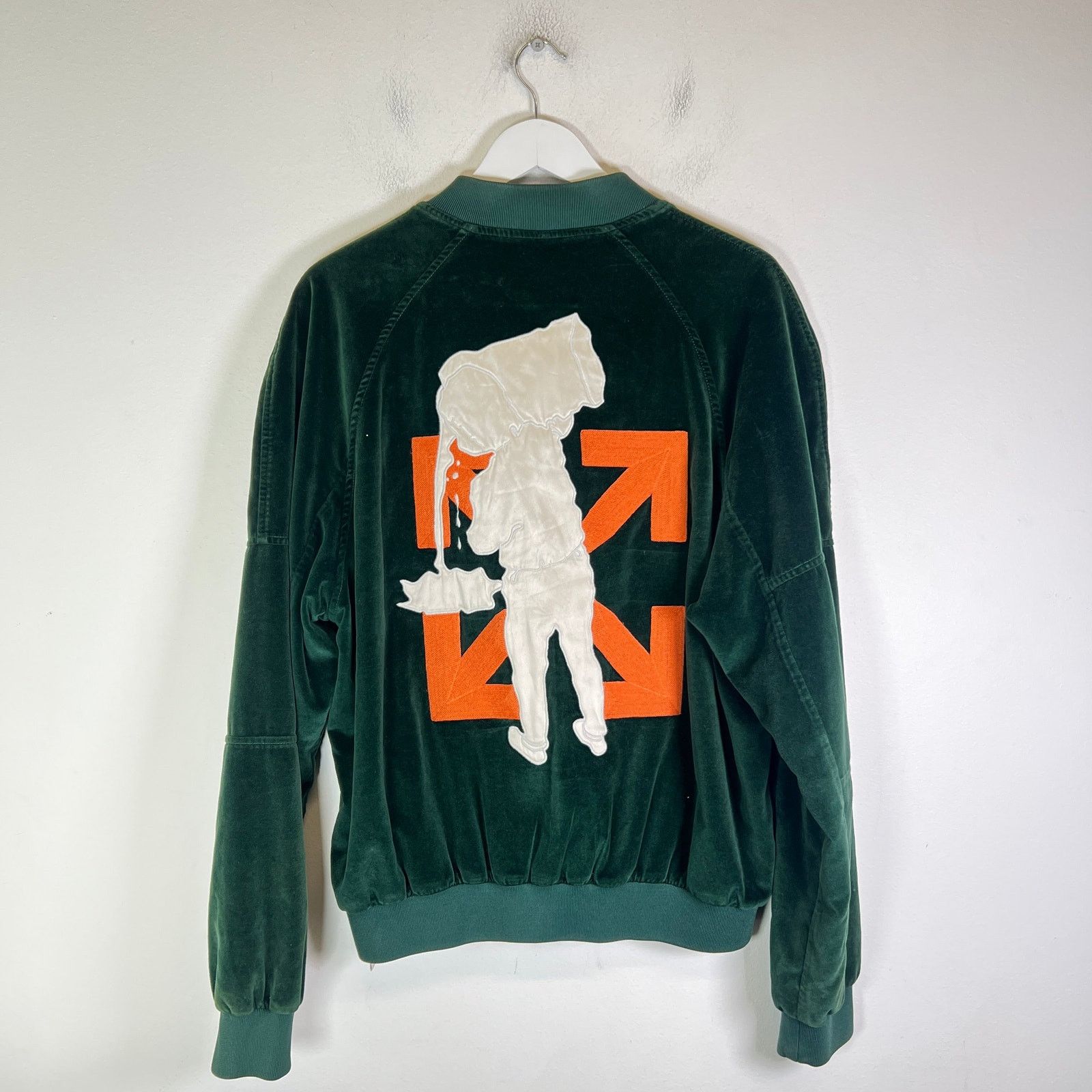 Off-White Off-White Velvet Barrel Zipped Bomber Jacket Size US L / EU 52-54 / 3 - 2 Thumbnail