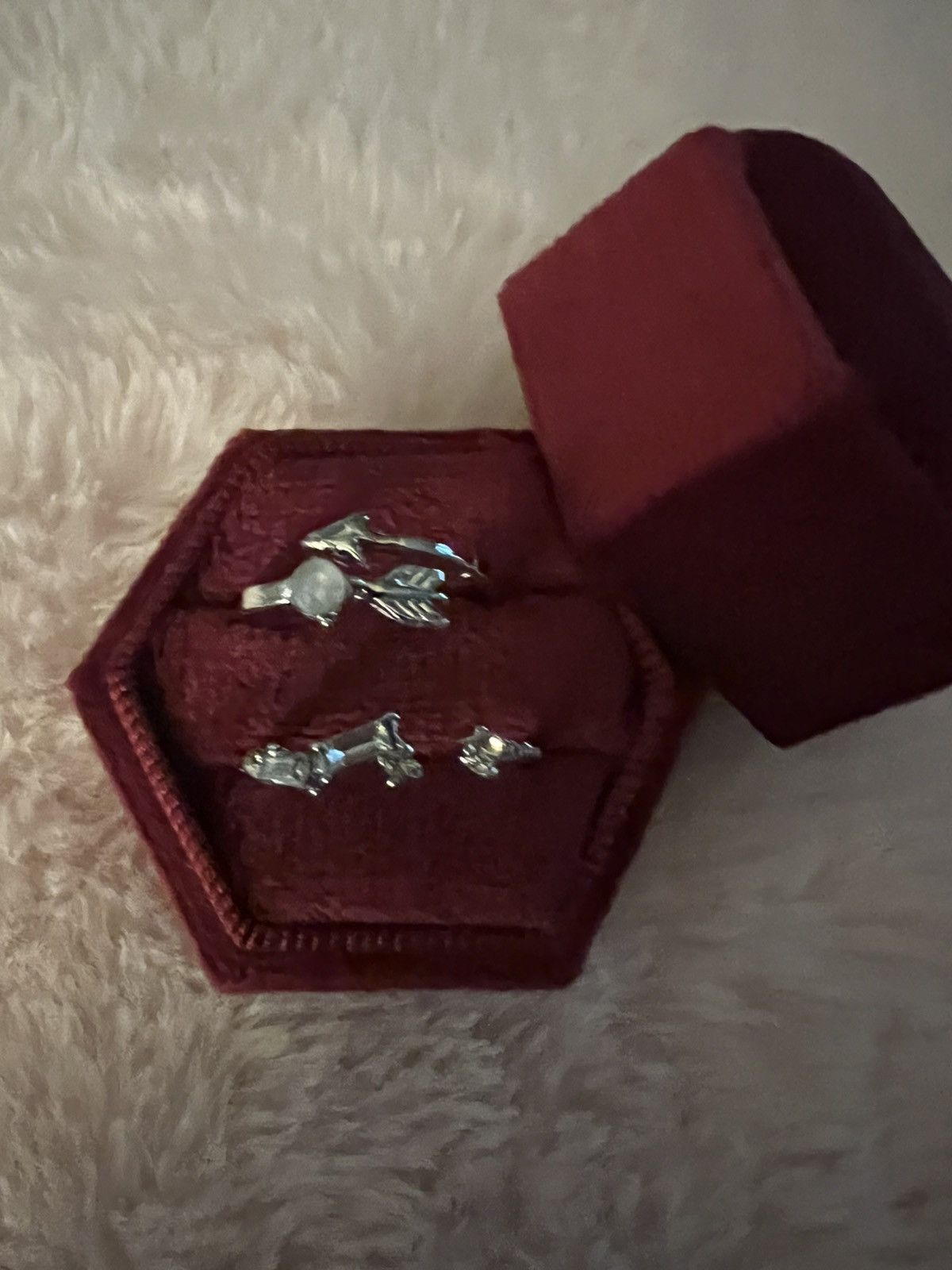 Other Gorgeous Silver Plated 2 Piece Adjustable Ring Set Size 7-9 Size ONE SIZE - 3 Thumbnail