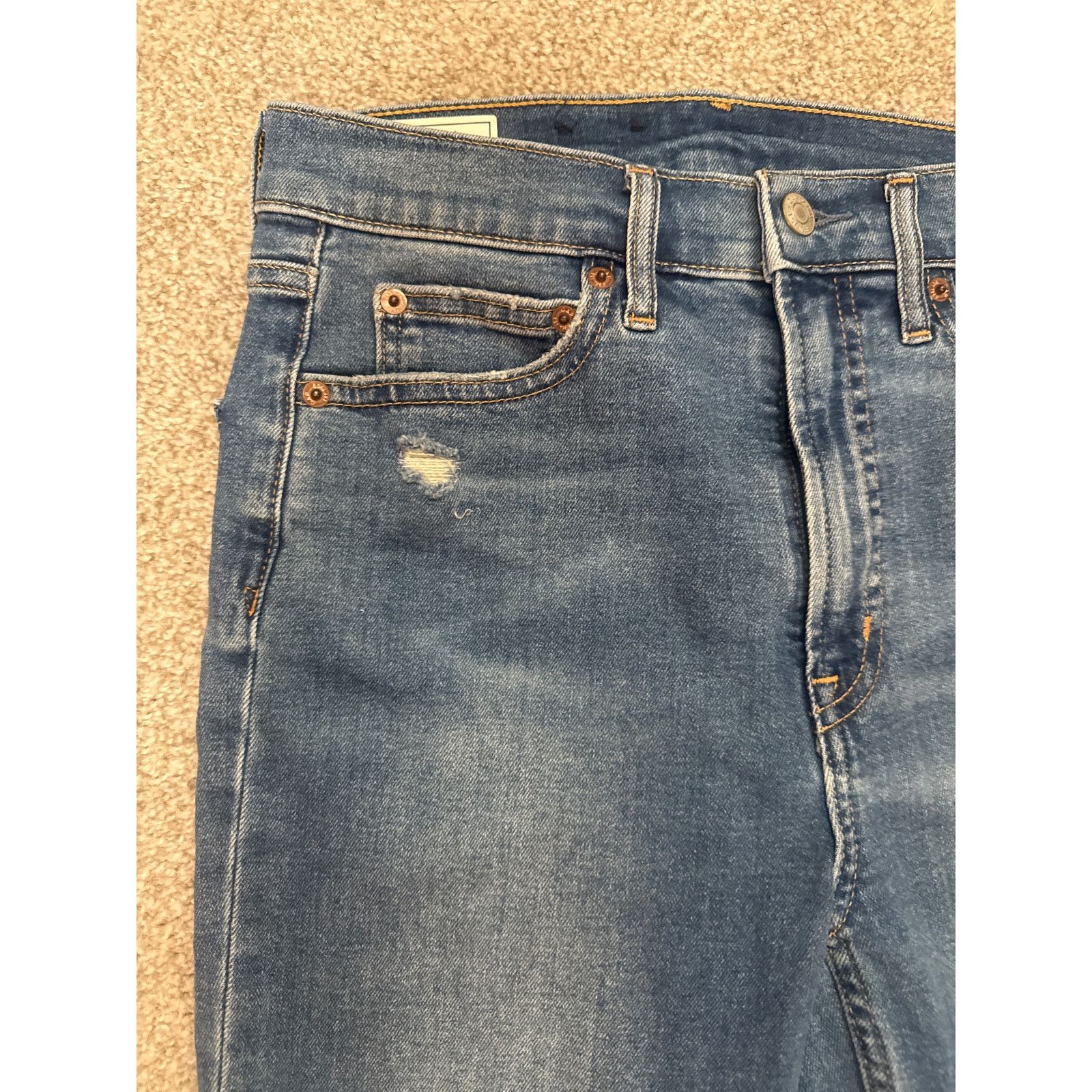 Gap GAP Cigarette High Rise Raw Hem Straight Leg Jeans, 4 (27) Size 27" / US 4 / IT 40 - 4 Thumbnail