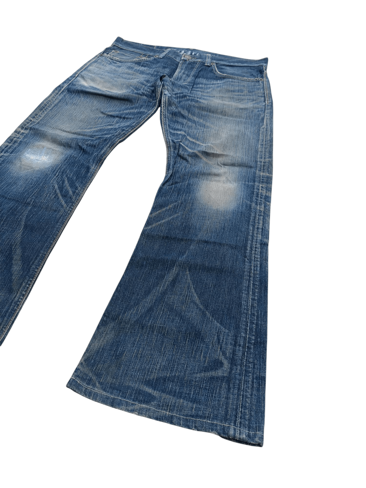 Edwin × Japanese Brand Edwin 503 Flare Jeans Distressed Jeans E248 Size US 35 - 2 Thumbnail