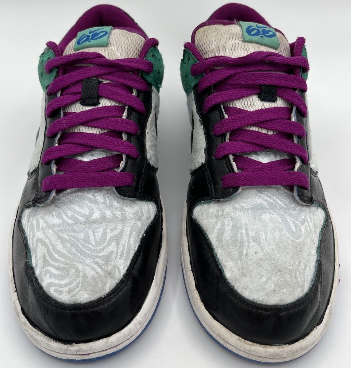 Nike Women’s Nike SB 6.0 Dunk Low 2009 Zebra Purple Teal Size 10 Size US 10 / IT 40 - 2 Thumbnail