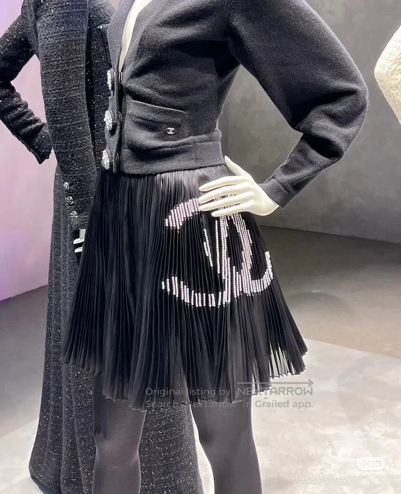 Chanel Chanel 22A high-end handicraft workshop pleated organza st Size 24" / US 00 / IT 34 - 9 Thumbnail