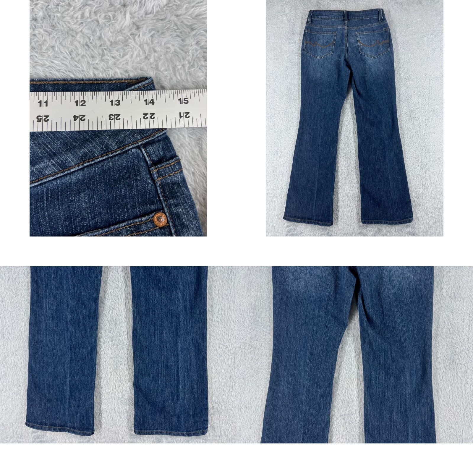 Faded Glory Faded Glory Jeans Women Bootcut Denim Blue 28x29 Cotton Stretch 4 Petite Low Rise 5-Pocket Size 27" / US 4 / IT 40 - 9 Thumbnail