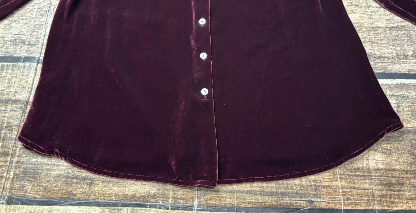 Other J Jill Top Womens Small Petite Velour Velvet Silk Blend Size S / US 4 / IT 40 - 5 Thumbnail