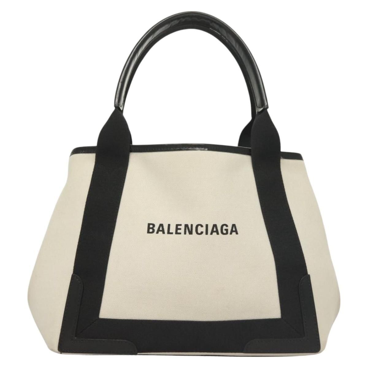 Balenciaga Balenciaga Navy Cabas Canvas with Leather Size ONE SIZE - 1 Thumbnail