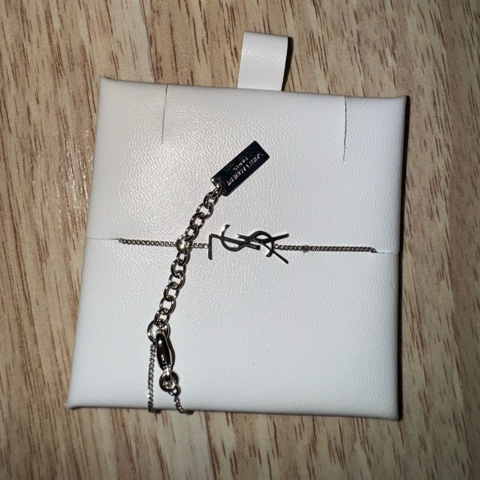 Yves Saint Laurent Silver Cassandre charm YSL bracelet Size ONE SIZE - 5 Thumbnail