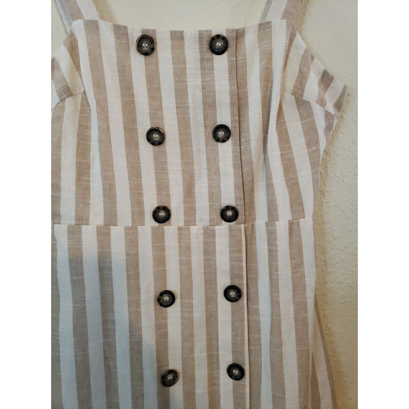 Other New Max Studio Beige Striped Maxi Dress Womens Size 9 Boho Size M / US 6-8 / IT 42-44 - 2 Thumbnail