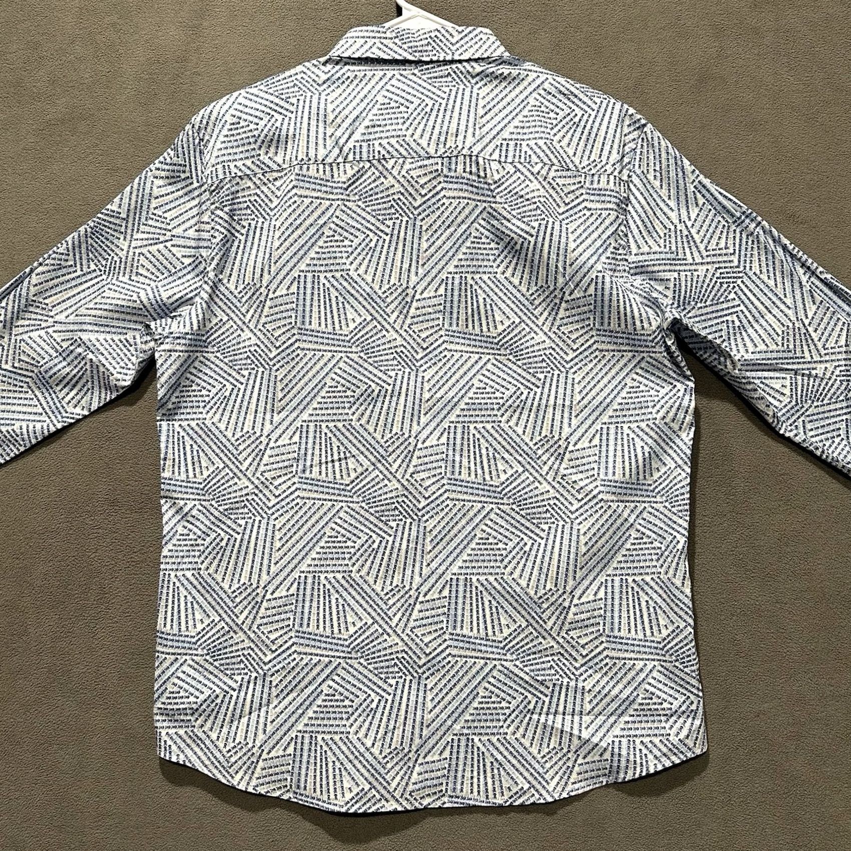 Johnston & Murphy Johnston & Murphy Shirt Men Medium Blue/Gray Skull Print Button Down Flip Cuff EUC Size US M / EU 48-50 / 2 - 2 Thumbnail