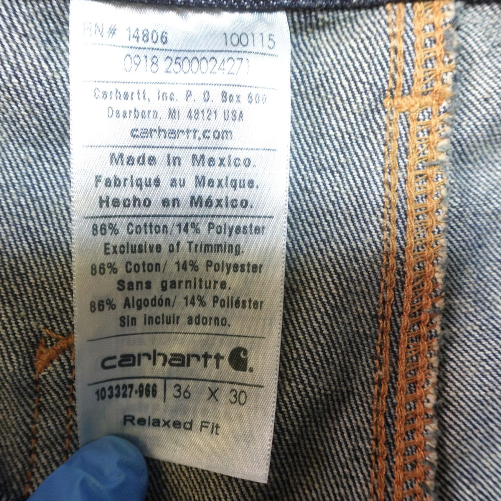 Carhartt Carhartt Jeans Mens 36x30 Relaxed Fit Straight Denim Workwear Chore Blue Casual Pants Size US 36 / EU 52 - 5 Thumbnail