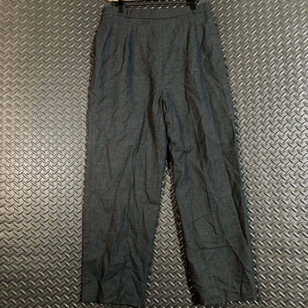 Evan Picone Evan-Picone Dress Pants Women 16W Gray Worsted Wool Straight Leg High Rise Trouser Pants Womens 16W Size 38" / US 16 / IT 52 - 2 Thumbnail