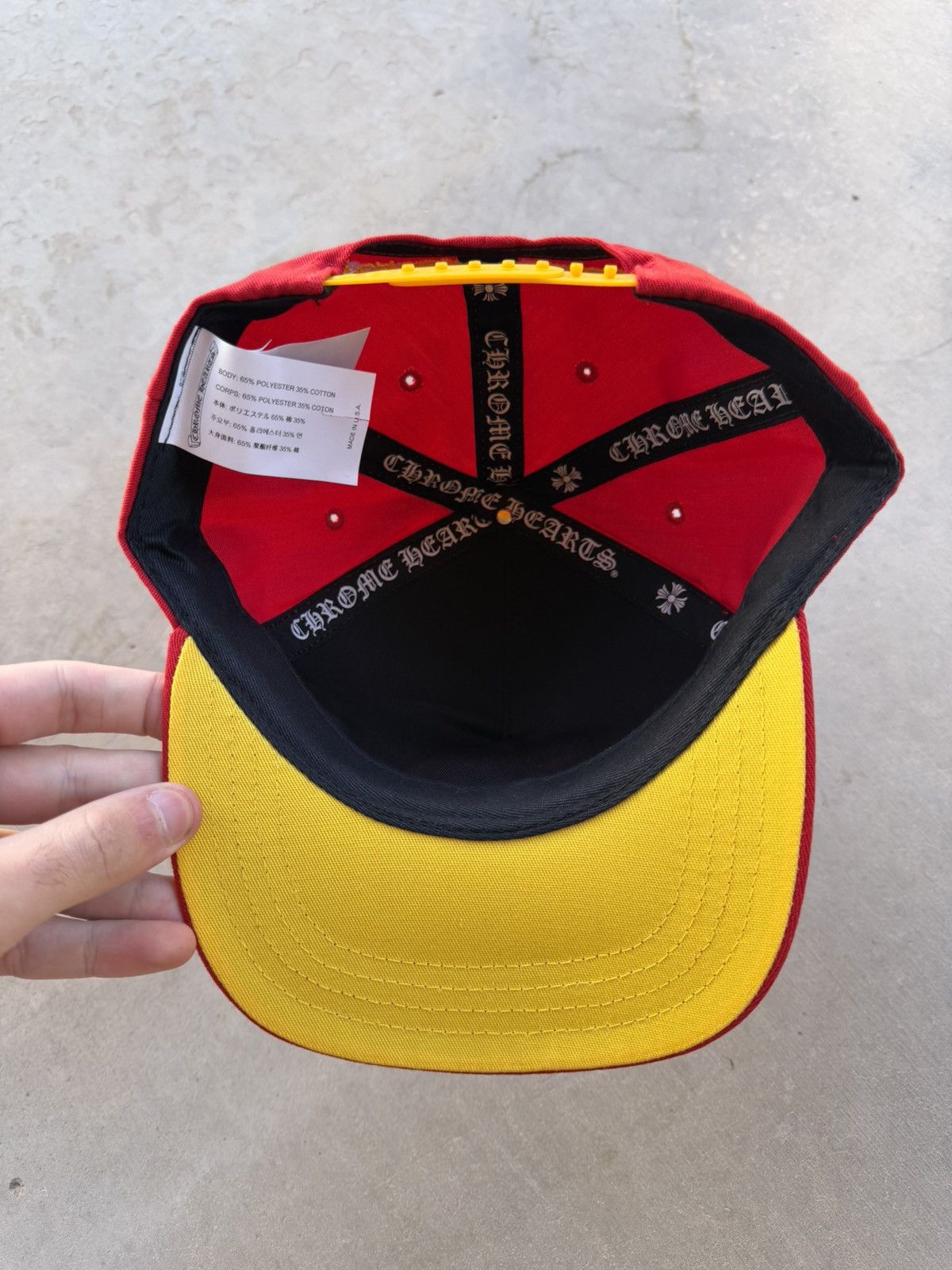 Chrome Hearts Chrome Hearts Red Snapback Hat – Gold Gothic CH Logo Size ONE SIZE - 6 Thumbnail