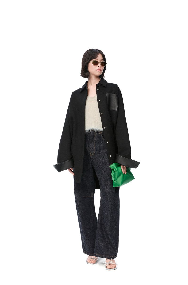 Loewe o1in1g0426 Overshirt in Black Size L / US 10 / IT 46 - 2 Thumbnail