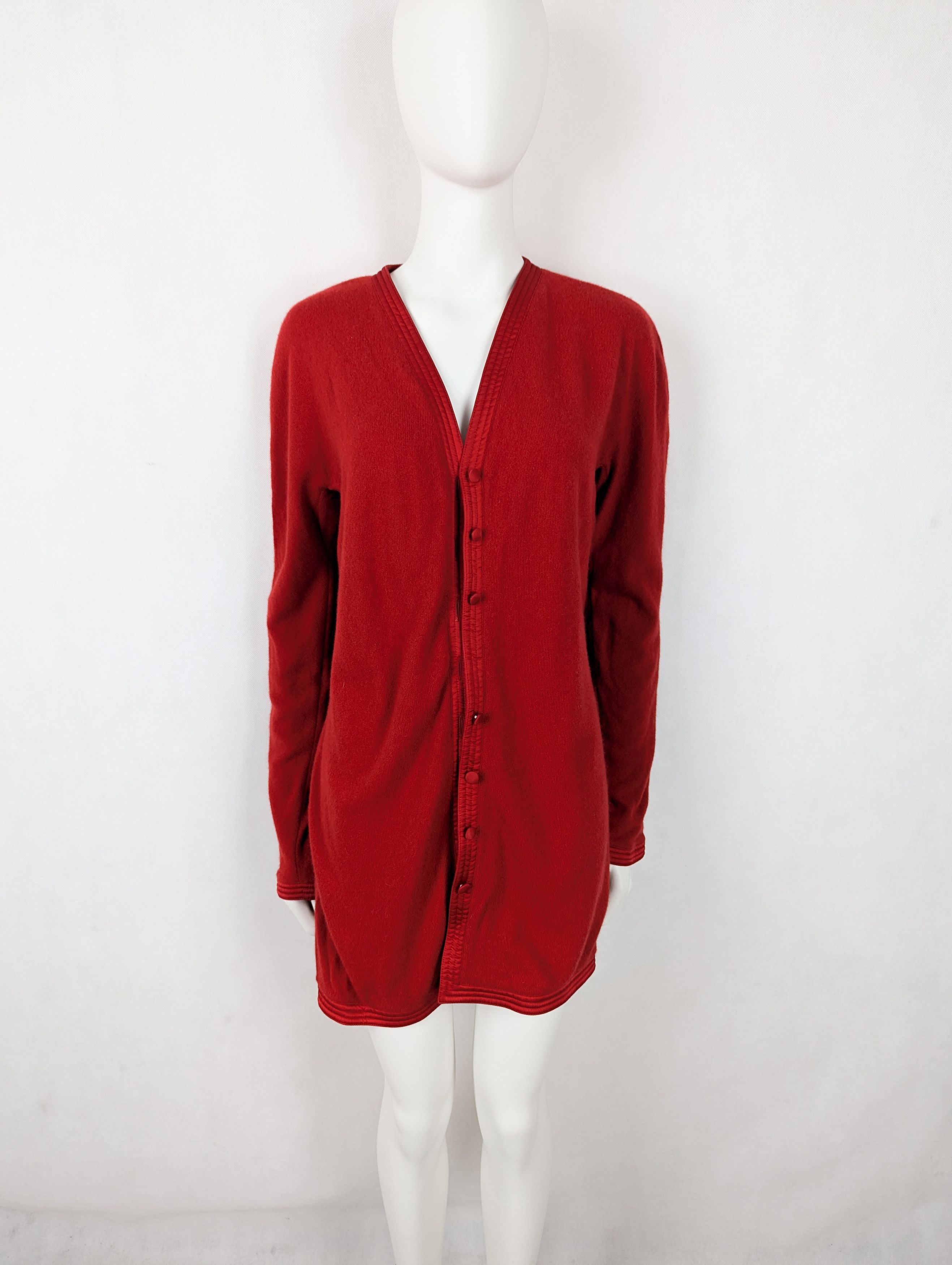 Valentino Valentino red cashmere cardigan Size L / US 10 / IT 46 - 4 Thumbnail