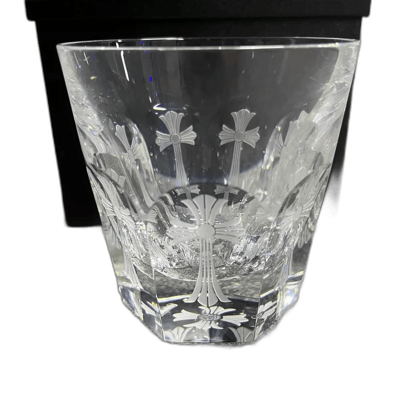 Chrome Hearts Crystal Drinking Glass with Cross Design-yf