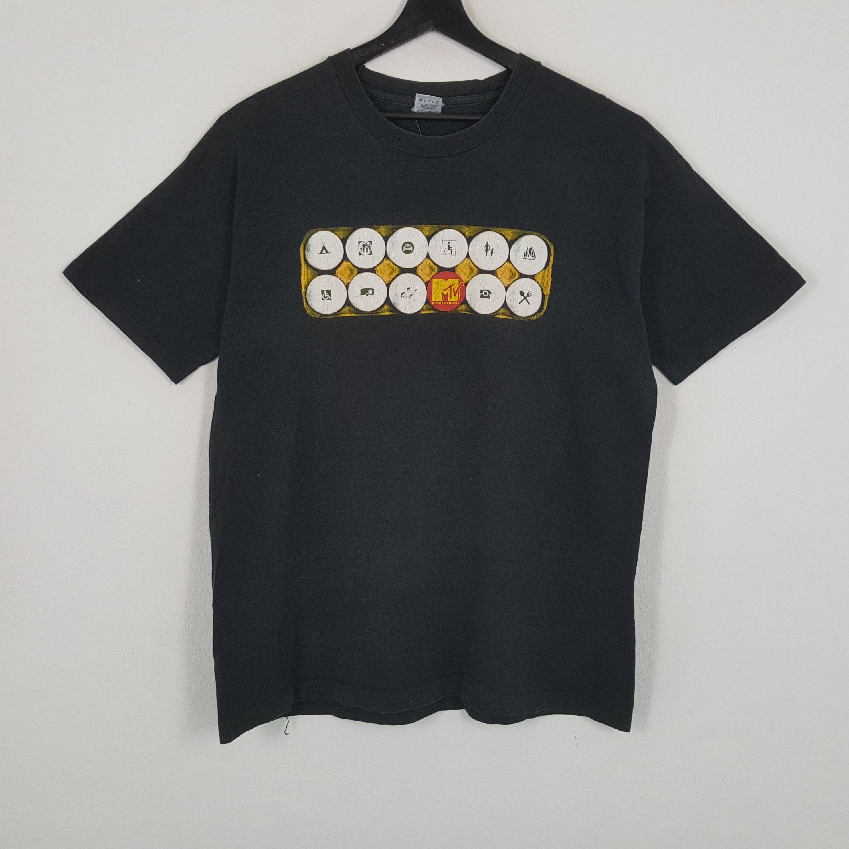 Fruit Of The Loom MUSIC TELEVISION MTV Vintage Tshirt Size US L / EU 52-54 / 3 - 1 Thumbnail