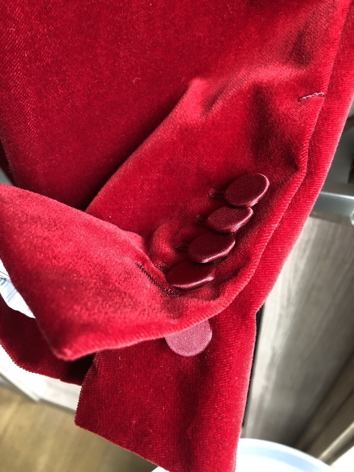 Gucci Gucci Red Velvet Blazer Size 38R - 9 Thumbnail