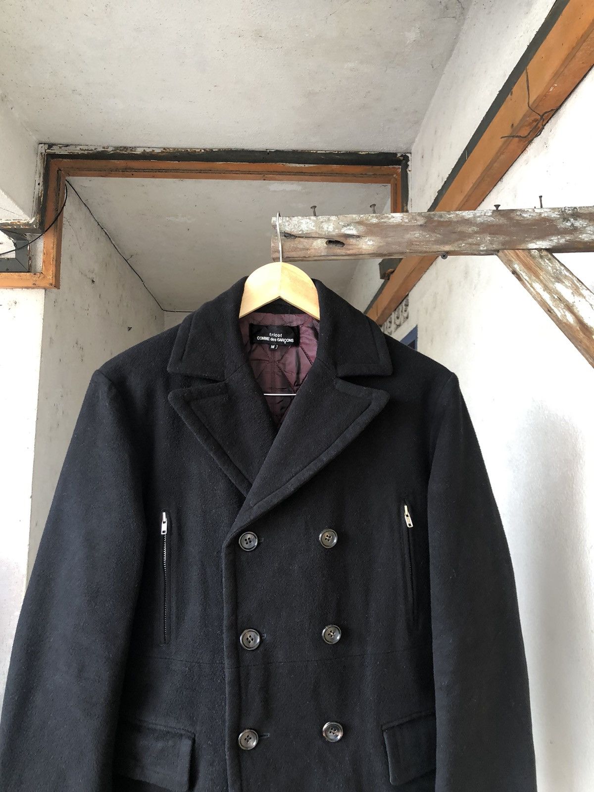 Comme des Garcons 🥷 Comme des Garcons Fleece Winter Pea Coat Jacket Size M / US 6-8 / IT 42-44 - 5 Thumbnail