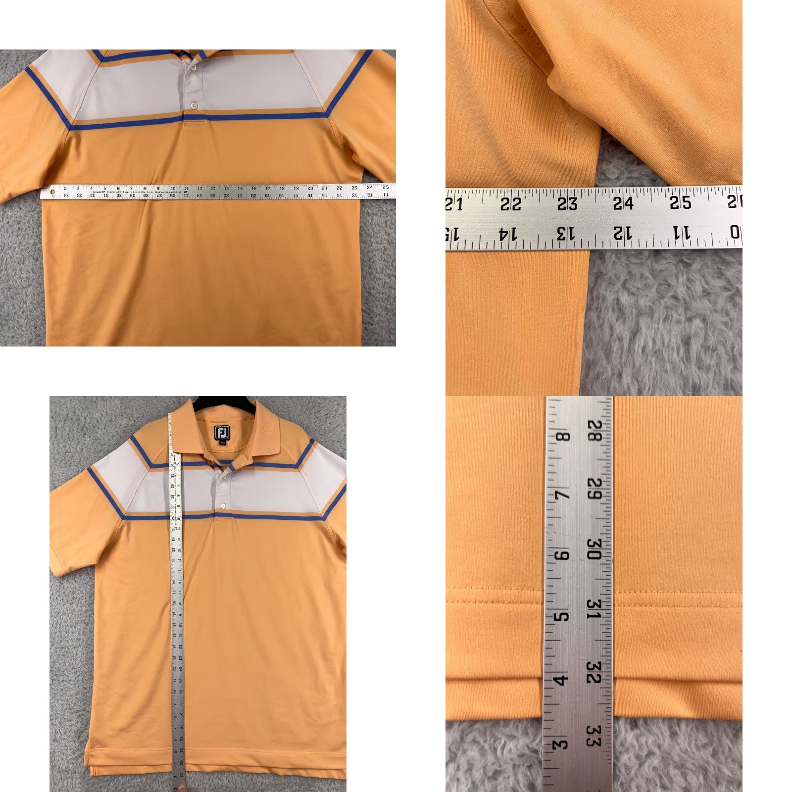 Footjoy FootJoy Polo Shirt Mens XL Orange White Polyester Blend Golf Golfers Modern Sports Shirt Mens XL Orange White FootJoy Polo Shirt Size US XL / EU 56 / 4 - 8 Thumbnail