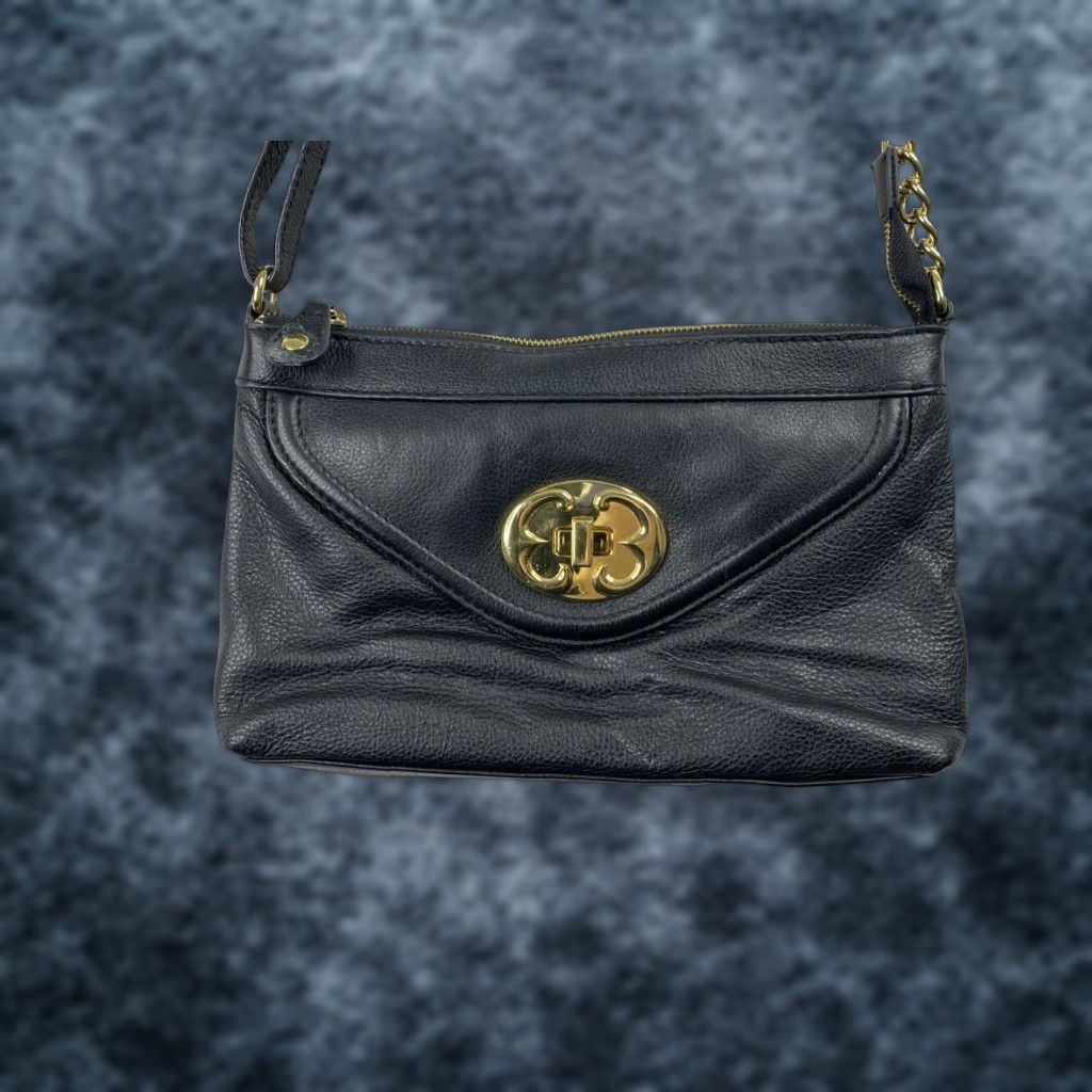 Vintage Emma Fox Leather Crossbody Bag Black Designer Handbag Small Pockets Crossbody Womens Vintage No Size ONE SIZE - 1 Thumbnail