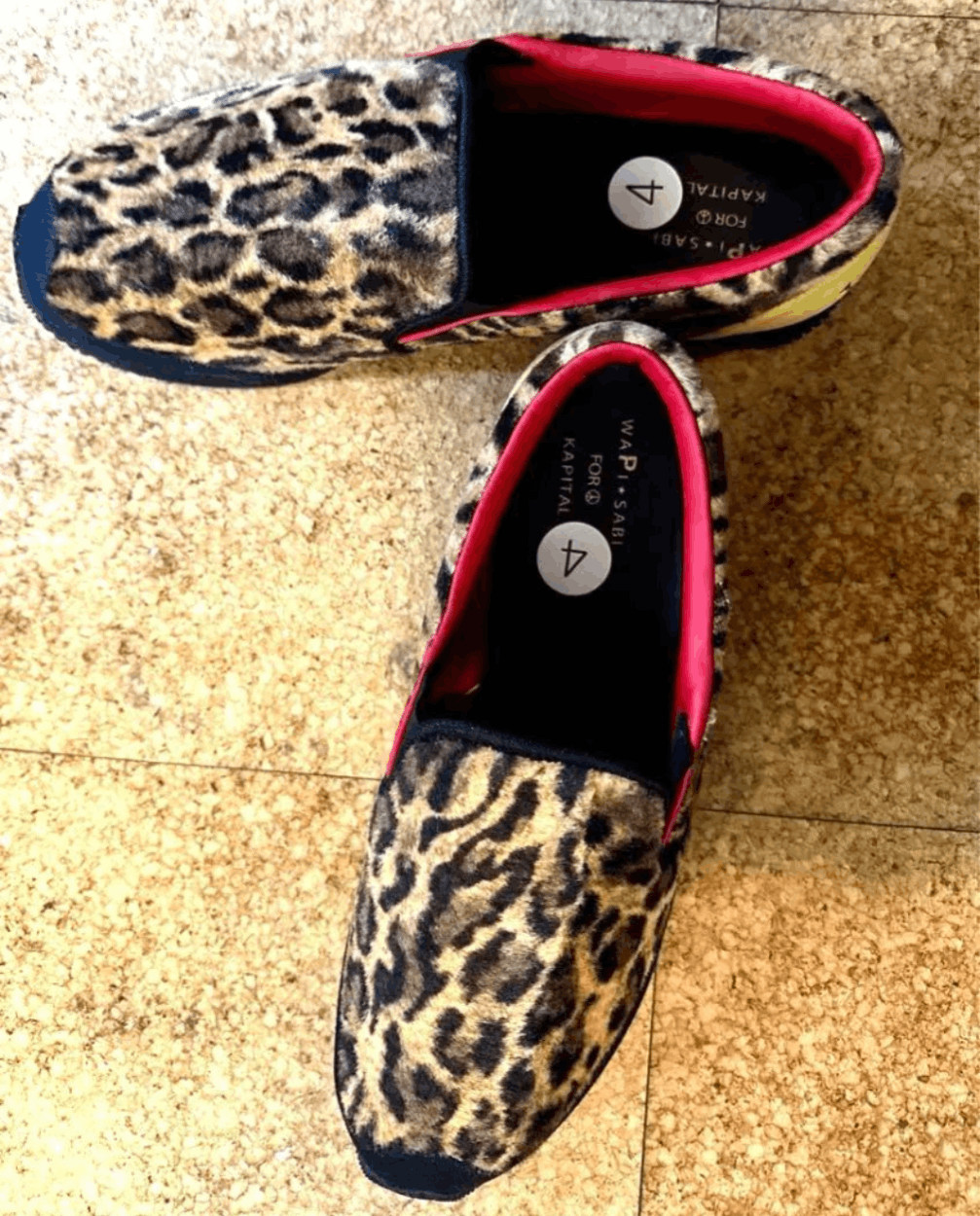 Fur Shoes Smiley Slip-On Leopard