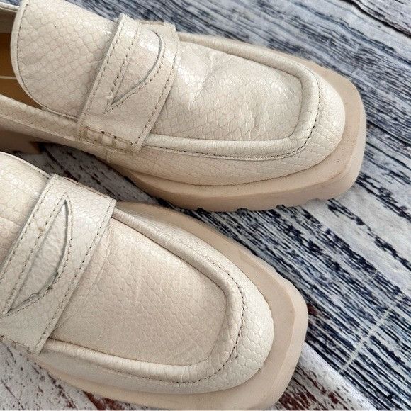 Dolce Vita Dolce Vita Elias Ivory Leather Chunky Loafers Size US 10 / IT 40 - 3 Thumbnail