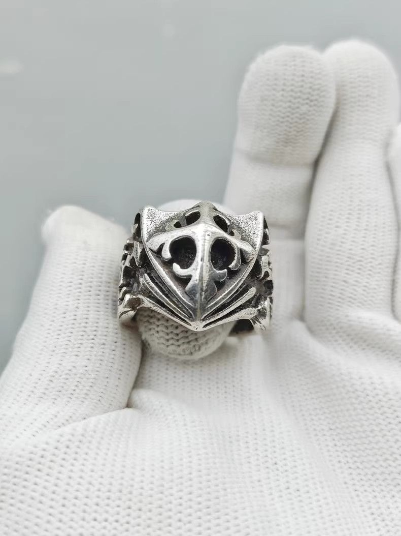 VIBE Chrome Cross Silver Ring Vintage Rings🔥🔥🔥 Size ONE SIZE - 1 Thumbnail
