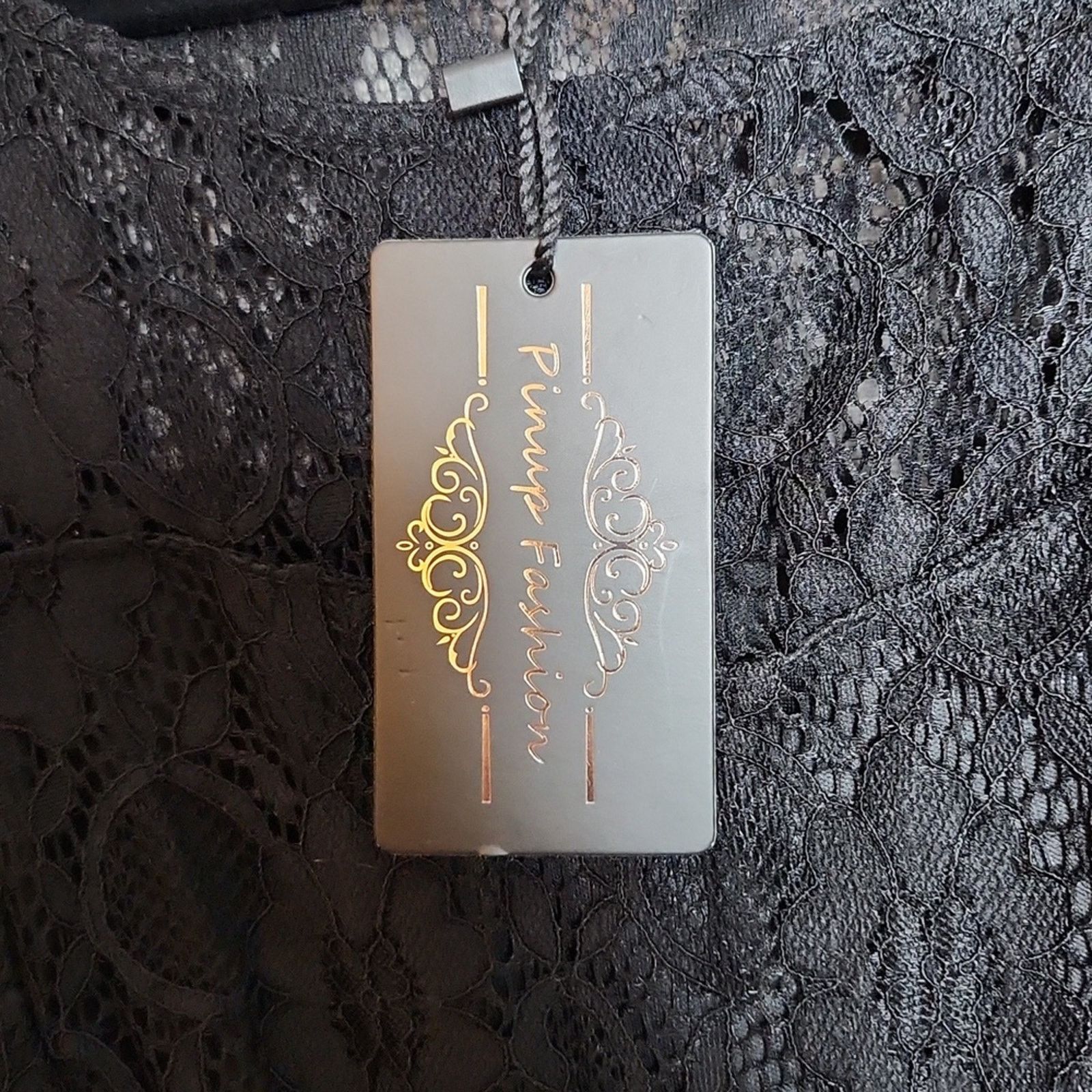 Other Pinup Fashion Size 18 Dress NWT Black Lace Chiffon Cocktail Size XXL / US 16-18 / IT 52-54 - 6 Thumbnail