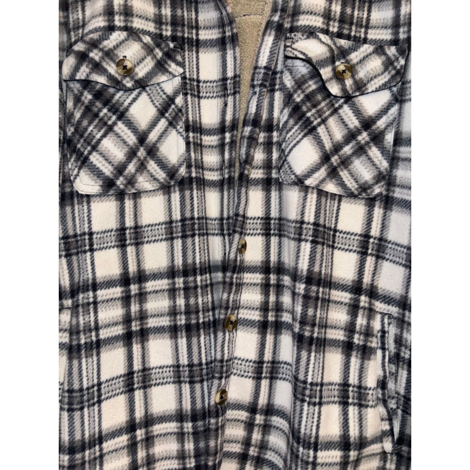 Sage Sage Plaid Fleece Shirt Jacket Size Large Size L / US 10 / IT 46 - 2 Thumbnail