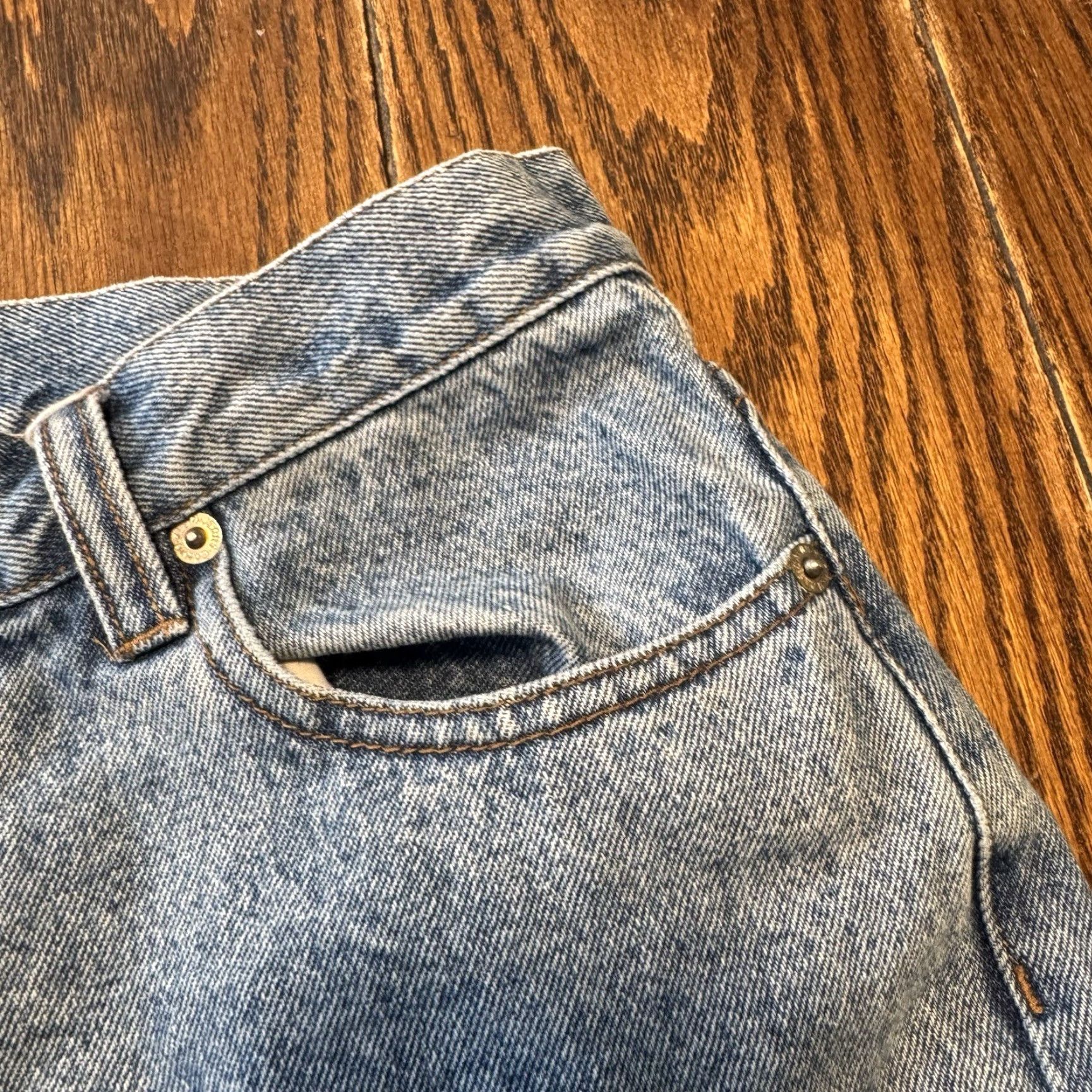 Calvin Klein VINTAGE Calvin Klein Jeans Womens Cotton Straight Leg Jeans Mom Size 8 Suede Bottoms Blue 90s Denim Classic USA 30x25 Womens Jeans Size 30" / US 8 / IT 44 - 5 Thumbnail