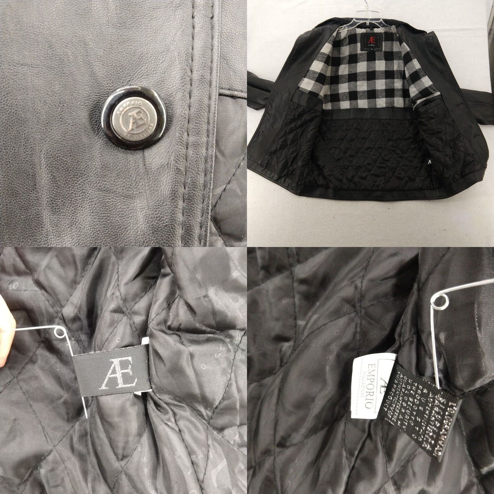 Vintage AE Di Milano Emporio Jacket Men's M Bomber Jacket Black Faux Leather Full Zip - Vintage No - Classic Fit Size US M / EU 48-50 / 2 - 8 Thumbnail