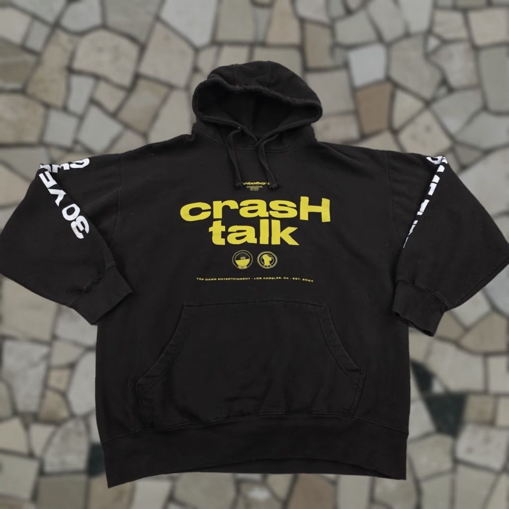 Vintage Top Dawg Entertainment Hoodie Men XL Black ScHoolboy Q Crash Talk Sweatshirt Graphic Print Hooded Pockets Drawstring Hip Hop Rap Size US XL / EU 56 / 4 - 1 Thumbnail