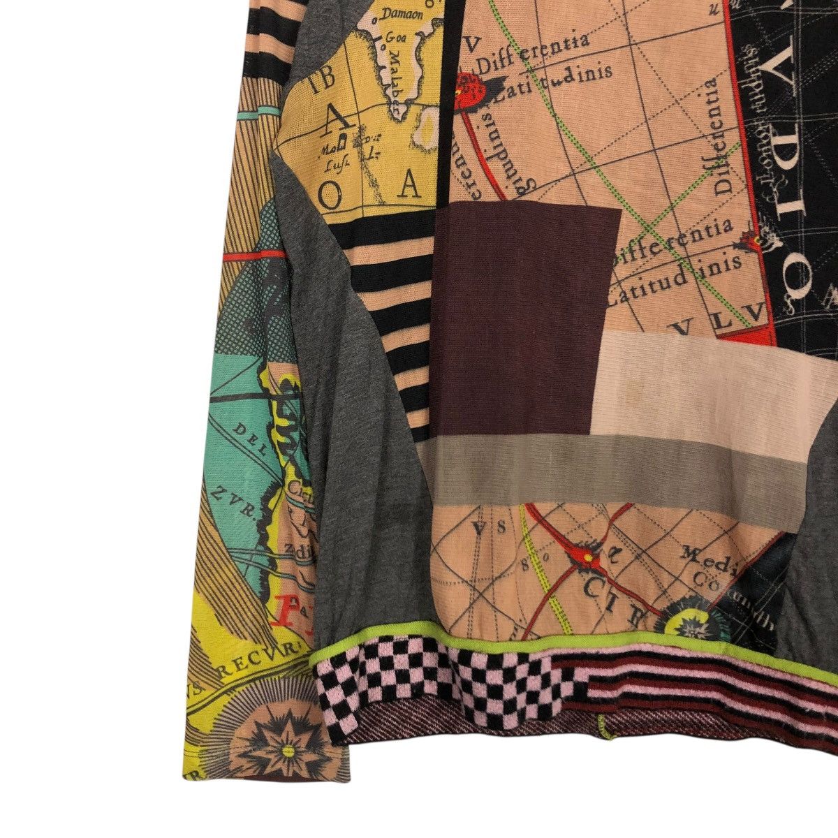 Japanese Brand 🔥VINTAGE FULL PRINT LONG SLEEVE LINEA MONICA MAP DESIGN Size L / US 10 / IT 46 - 6 Thumbnail