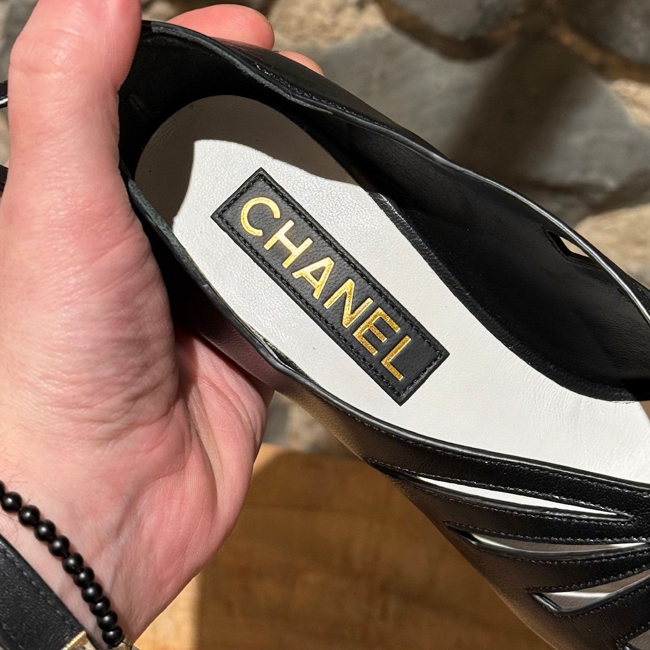 Chanel Chanel 2024 Black Platform Cut Out CC Open Toe Pumps Size US 6 / IT 36 - 9 Thumbnail