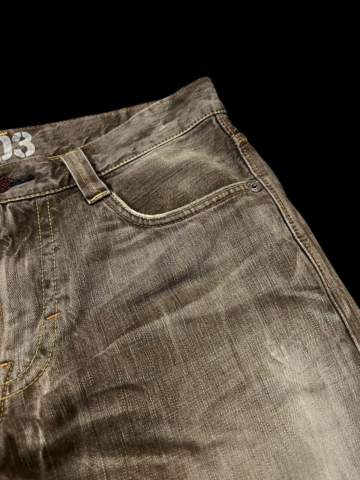 Edwin 💥FLARE💥VINTAGE EDWIN 503 BLUE TRIP FADED DENIM VERY RARE Size US 33 - 6 Thumbnail