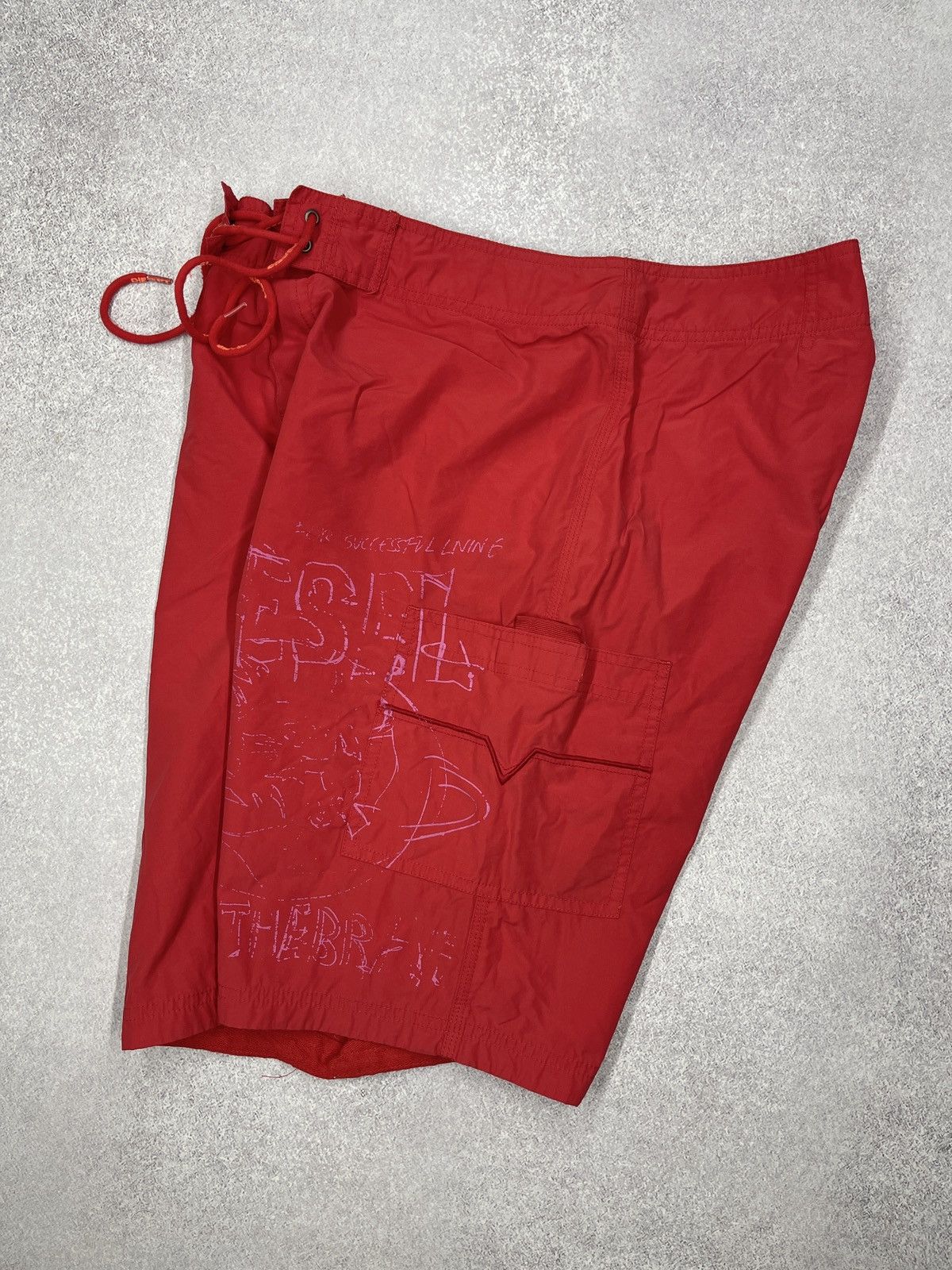 Diesel Mens Diesel Swimwear Shorts Red Big Logo Size L Size US 34 / EU 50 - 3 Thumbnail