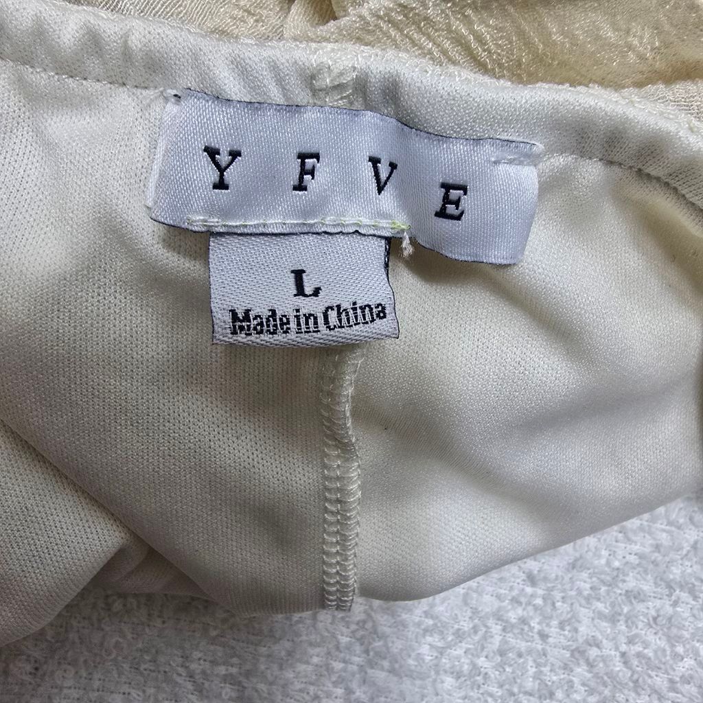 The Unbranded Brand Women's HYFVE Beige Tiered Ruffle Mini Dress L Size L / US 10 / IT 46 - 10 Thumbnail