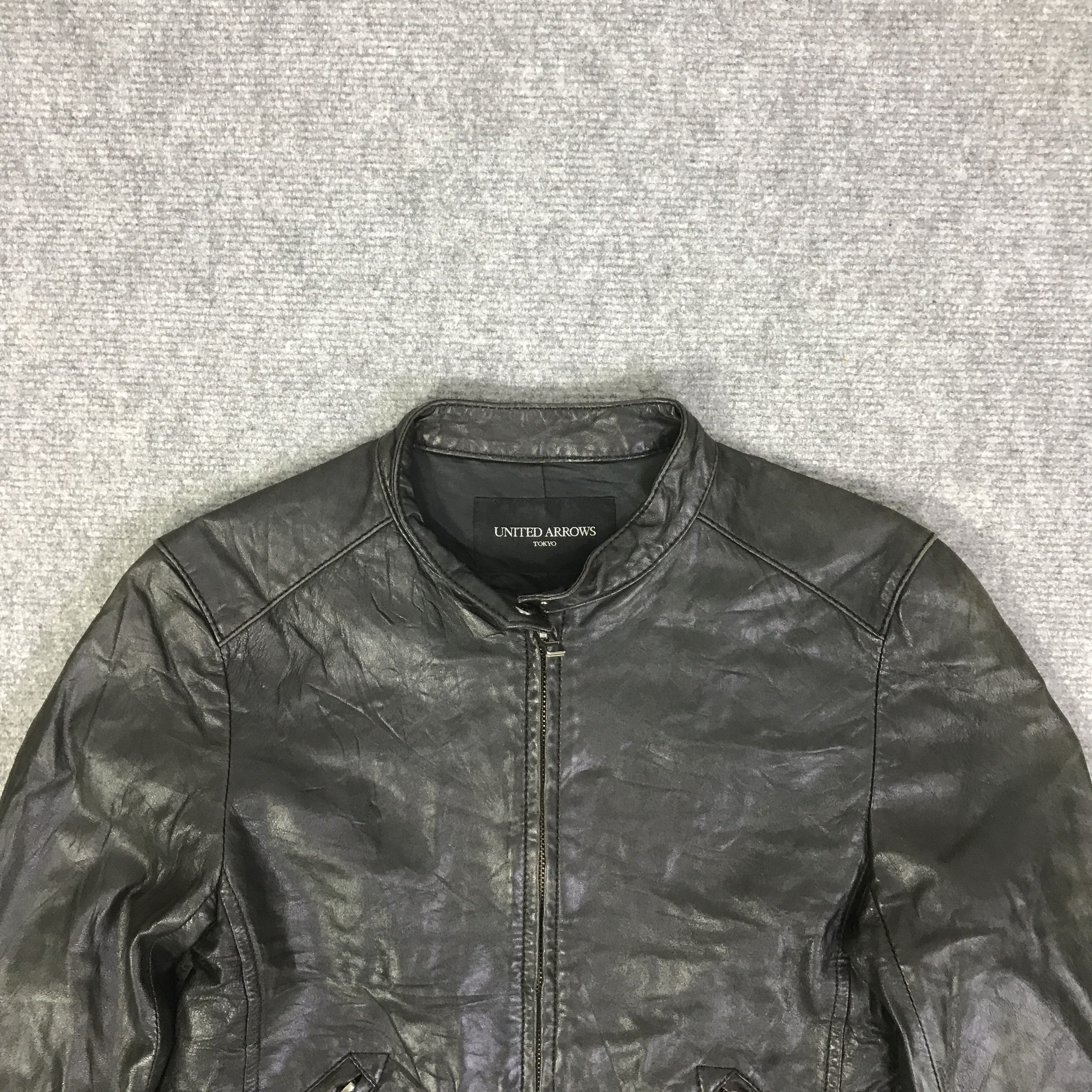 United Arrows UNITED ARROWS TOKYO LEATHER PUNK JACKET K83B16 Size US XXS / EU 40 - 2 Thumbnail