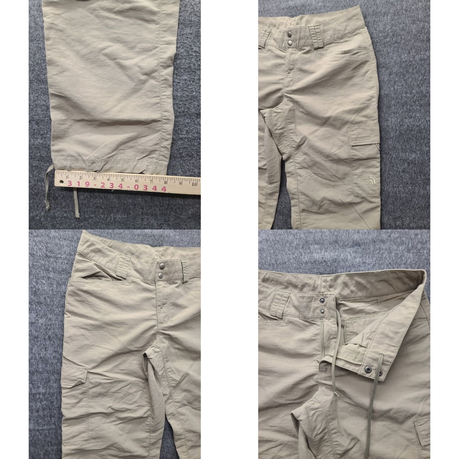 The North Face The North Face Capris Womens Regular Fit Nylon Capri Pants Beige 4 Inseam 22 in Pockets 4 Regular Mens Womens Girls Size ONE SIZE - 8 Thumbnail