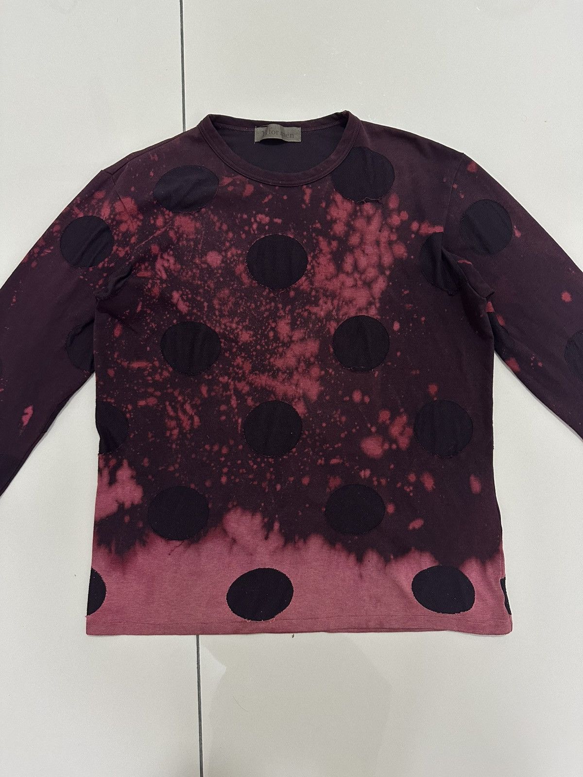 Y's for Men Vintage Y’s For Men Polka dot Long Sleeve Shirt Acid Wash Size US L / EU 52-54 / 3 - 4 Thumbnail