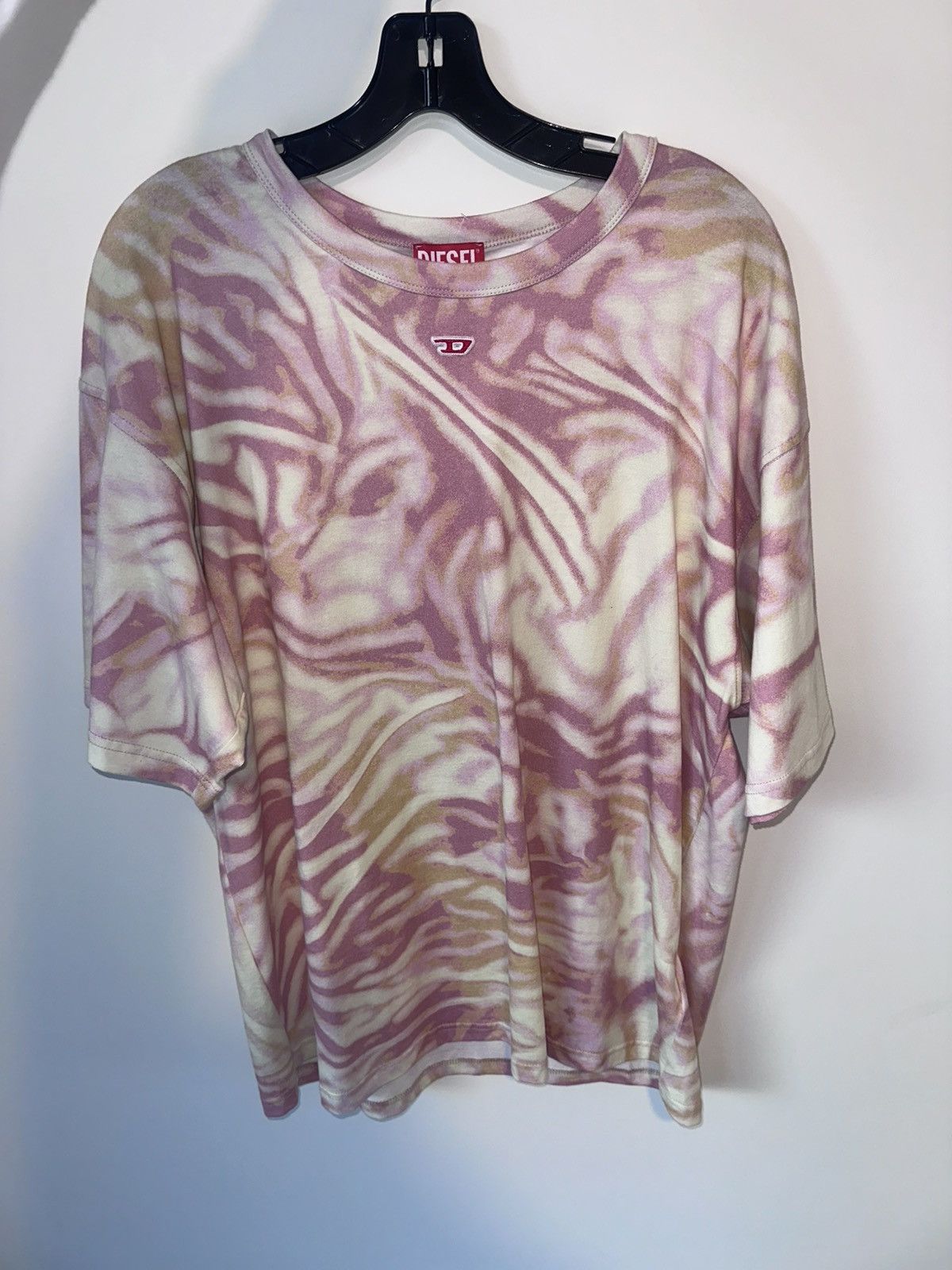 Diesel Diesel “Spiraling Out of Control” Graphic Tee (Pink/Beige) Size US L / EU 52-54 / 3 - 2 Thumbnail