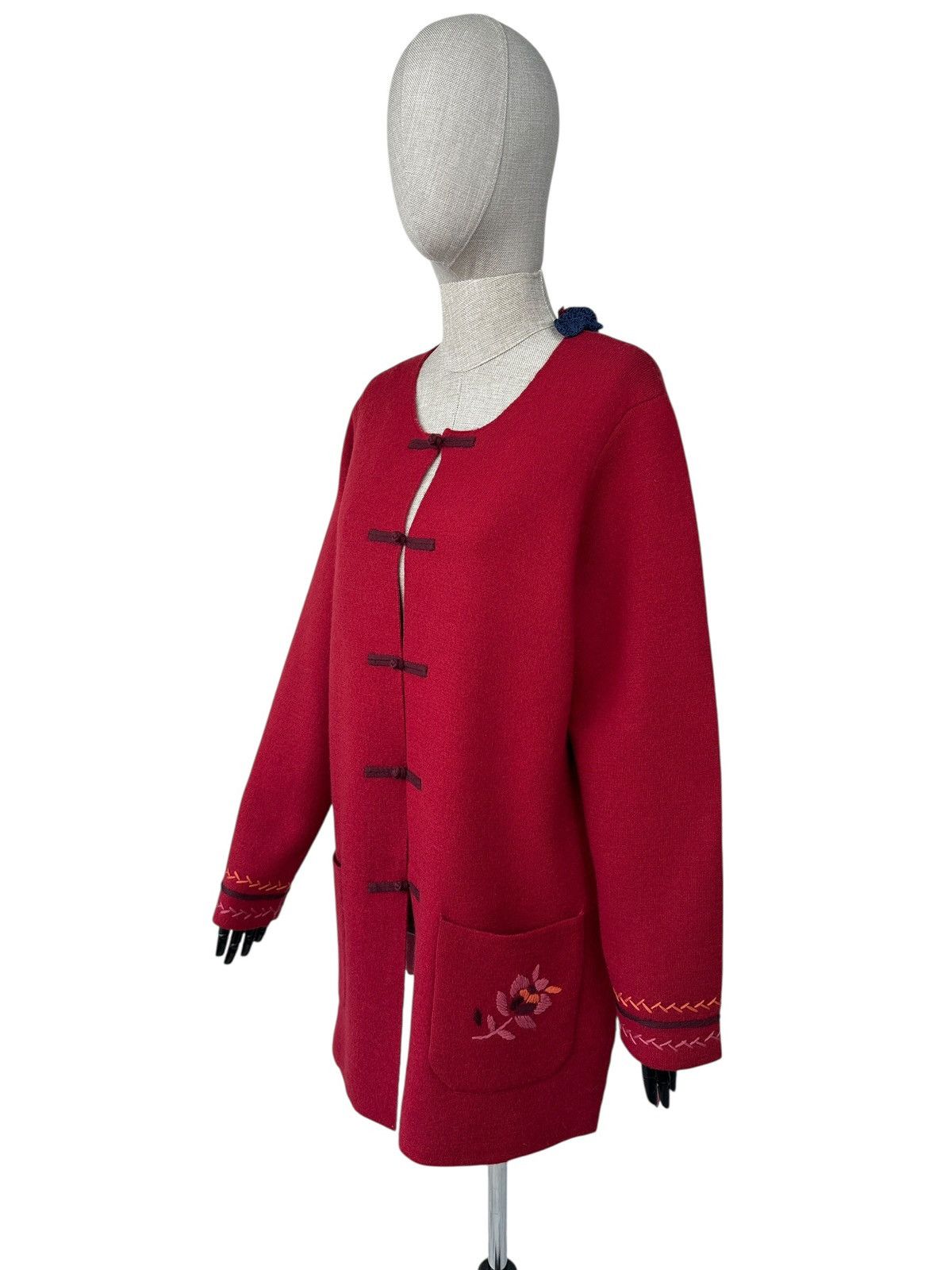Gudrun Sjoden GUDRUN SJODEN 100% Wool Flower Embroidered Cardigan Coat Size M / US 6-8 / IT 42-44 - 3 Thumbnail