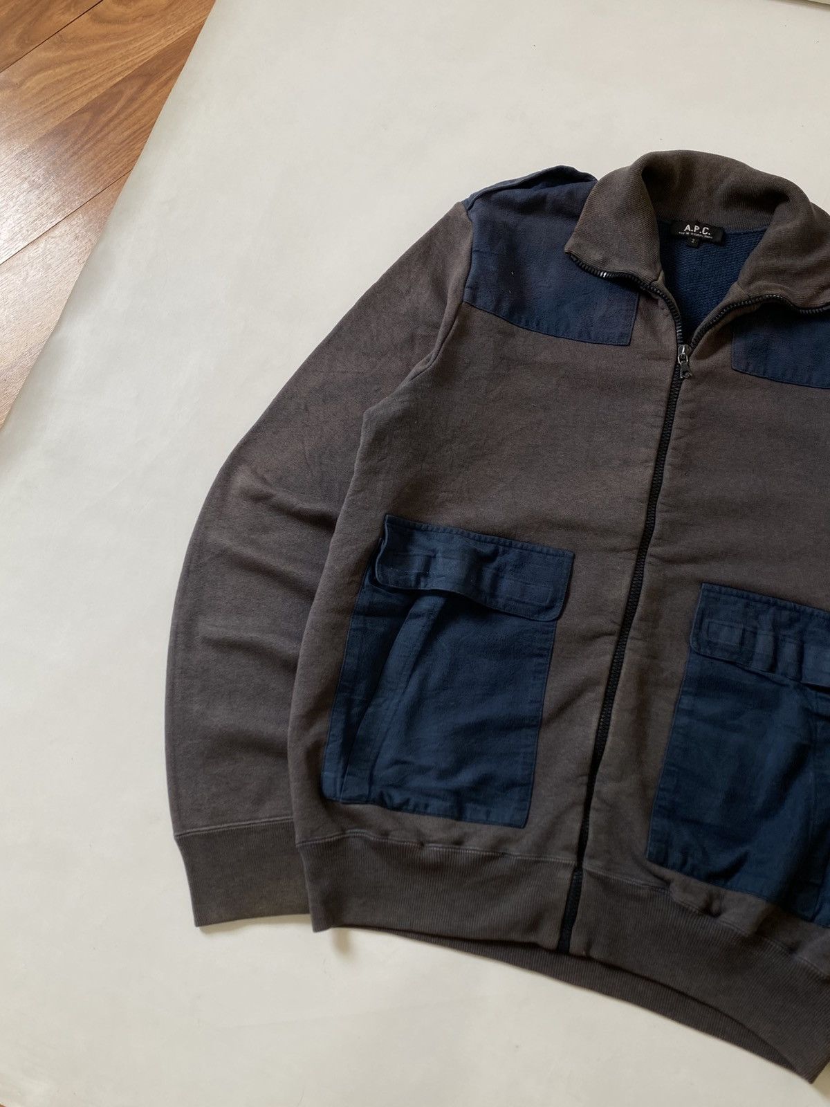 A.P.C. × Japanese Brand × Vintage Vtg A.P.C Full Zip Big Pocket Jacket 🇯🇵 Size US M / EU 48-50 / 2 - 2 Thumbnail