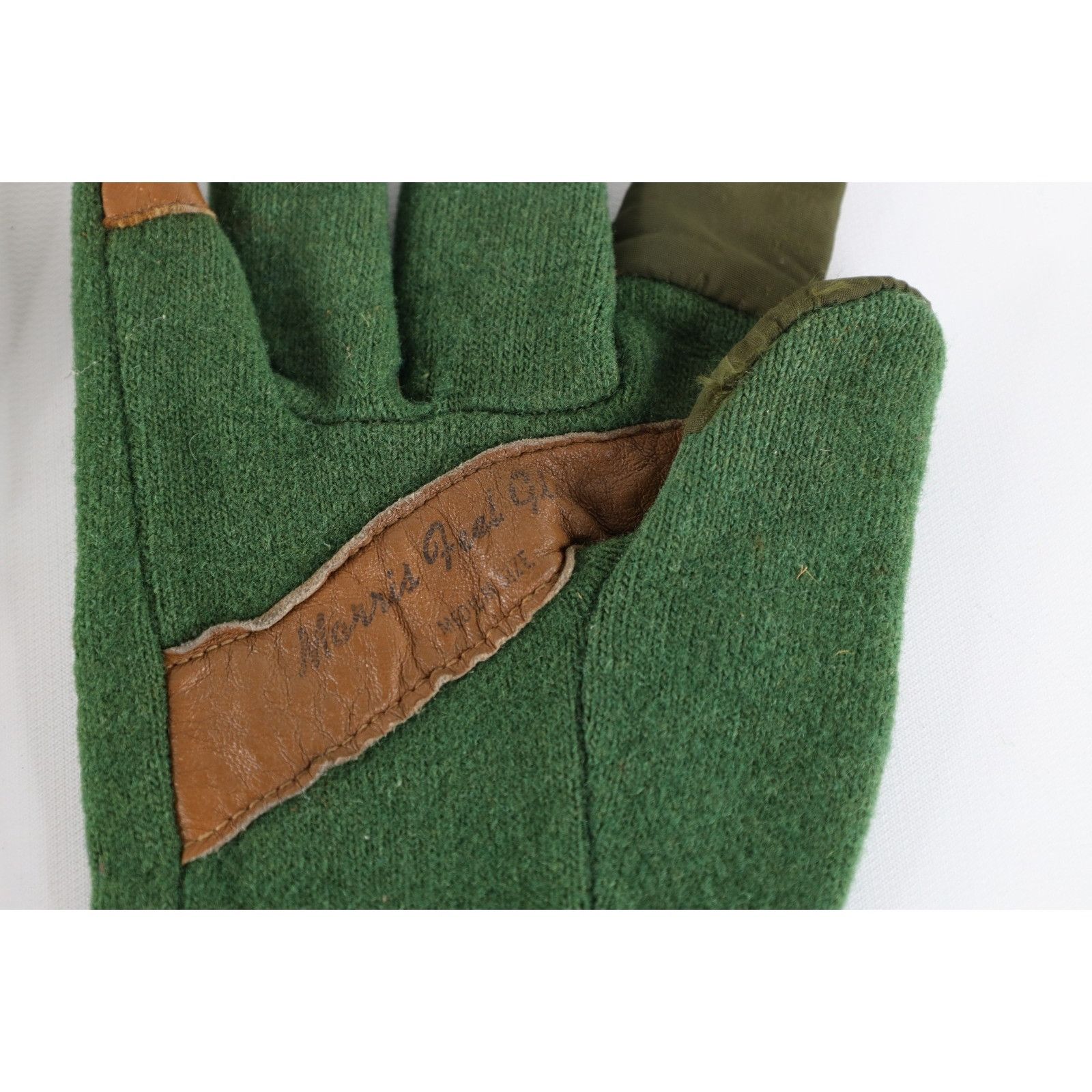 Morris Vintage 70s Morris Feel Gloves Wool Leather Hunting Gloves Size ONE SIZE - 4 Thumbnail