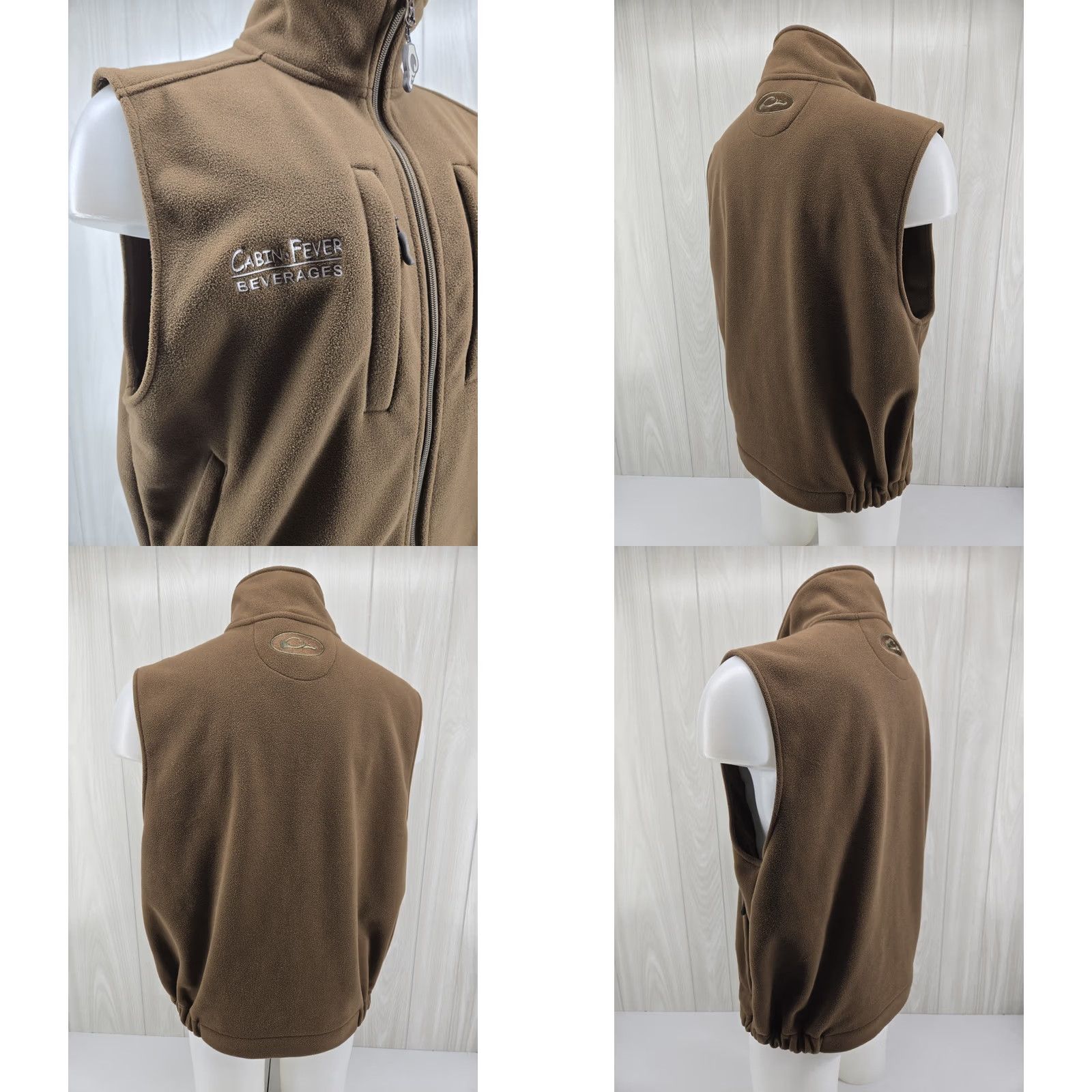 Vintage Drake Waterfowl Systems Cabin Fever Beverage Vest Brown Full Zip Large Mens Size US L / EU 52-54 / 3 - 8 Thumbnail