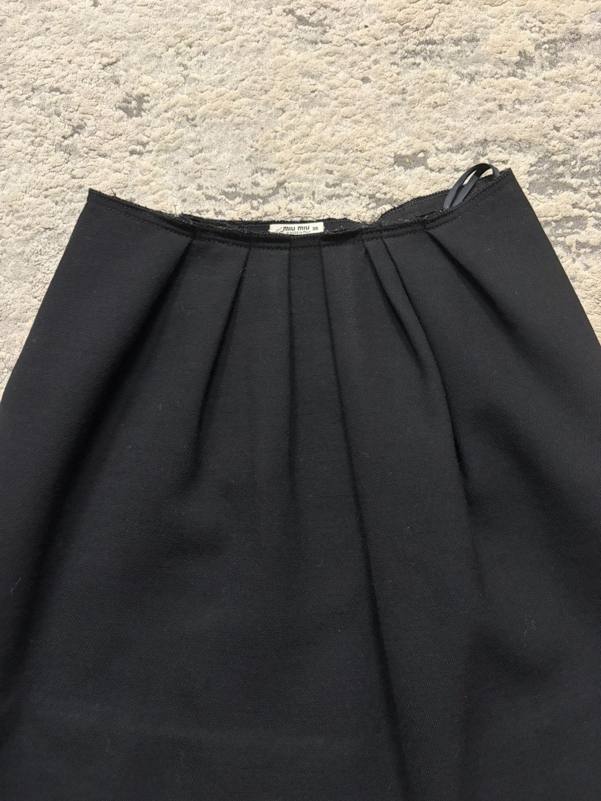 Miu Miu Miu Miu Black Wool Snap Button Skirt Size 25" / US 0 / IT 36 - 3 Thumbnail