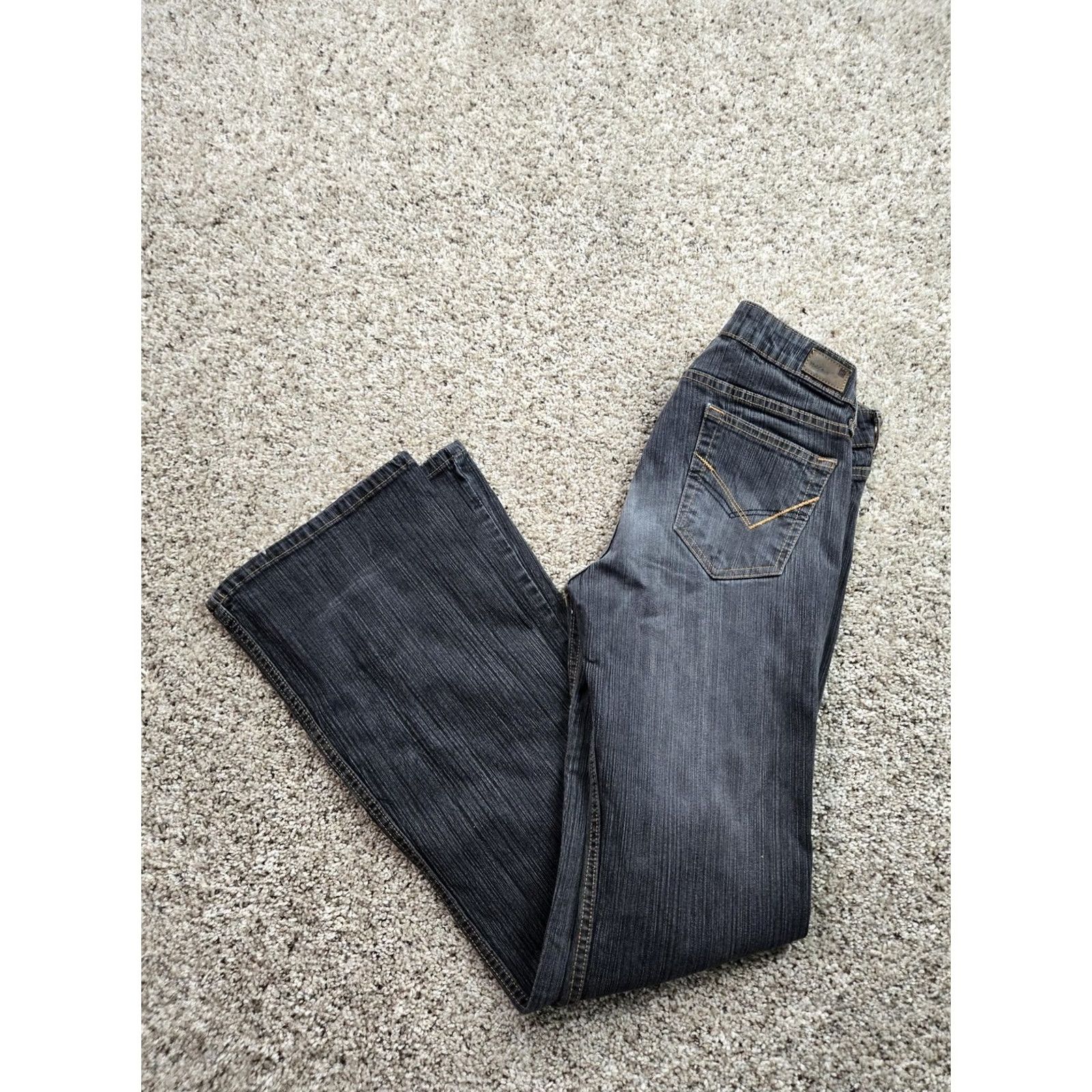 Mossimo VINTAGE Mossimo Jeans Bootcut Womens 9 Black Charcoal Wash Denim 5-Pocket Rise Low Inseam 31"} Size 30" / US 8 / IT 44 - 2 Thumbnail