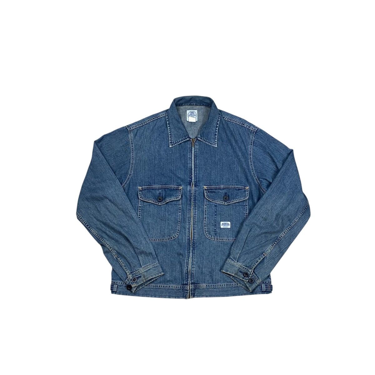 Edwin × Vintage Vintage Edwin Two Pocket Denim Work Jacket Size US L / EU 52-54 / 3 - 3 Thumbnail