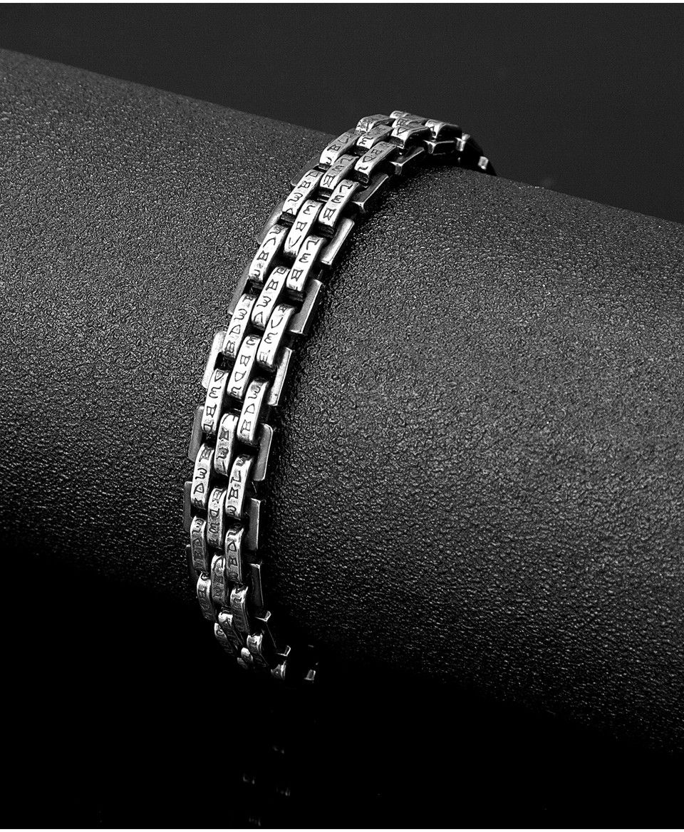 Jewelry 21cm Viking Characters Wide Steel Chain Charm Bracelet Size ONE SIZE - 2 Thumbnail
