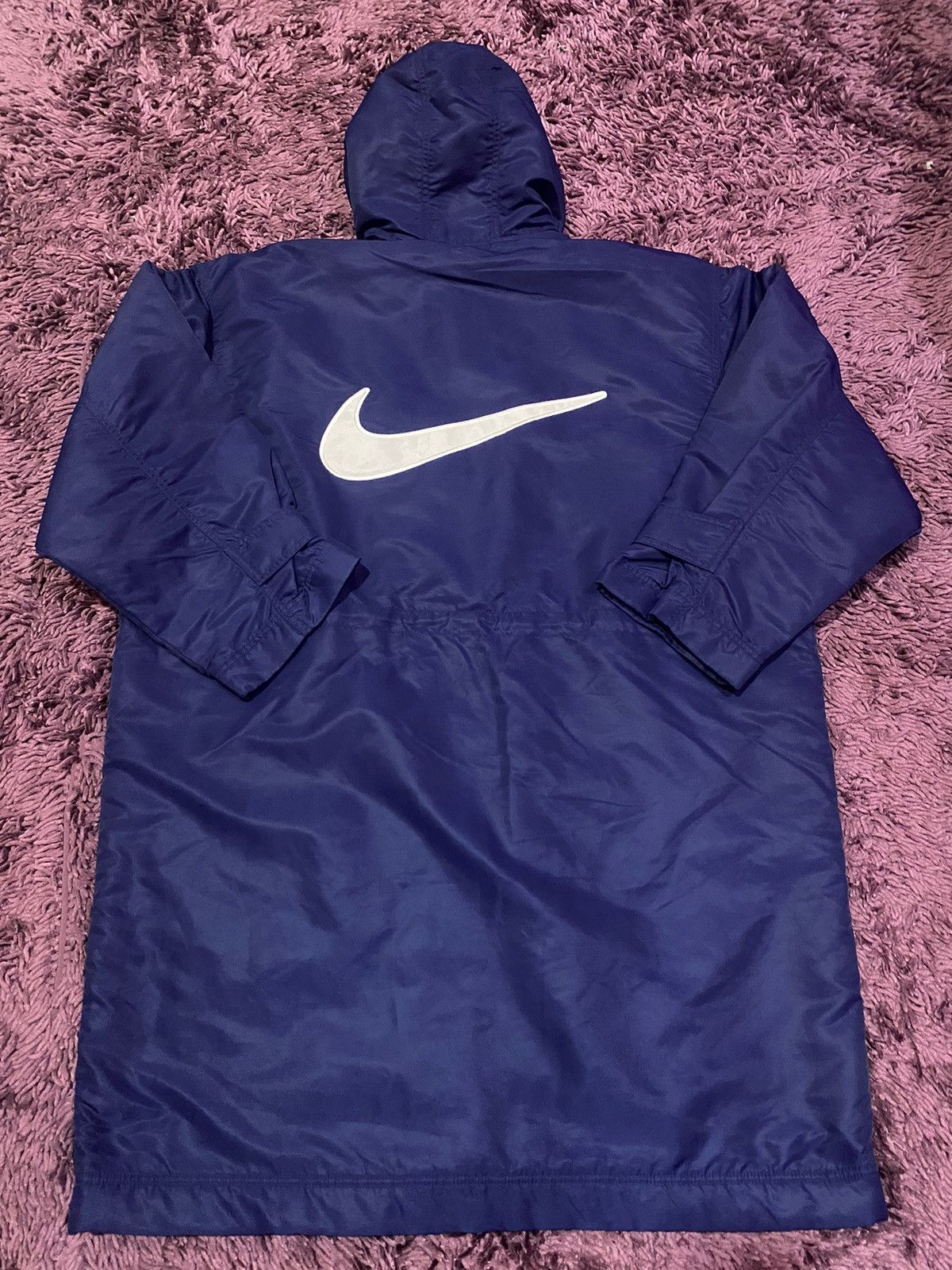 Nike × Vintage Vintage 90s Nike Parkas Long Jacket Back Big Swoosh Size US L / EU 52-54 / 3 - 2 Thumbnail