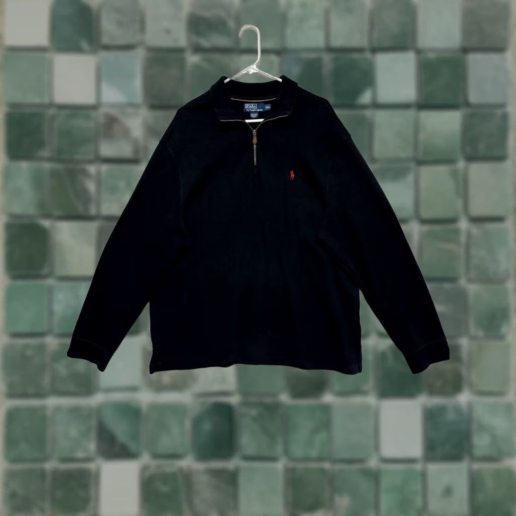 Polo Ralph Lauren Polo Ralph Lauren Sweater 2XL Black 1/4 Zip Knit Cotton Polo Ralph Lauren Mens Pullover Mock Neck Casual Logo Zipper Long Sleeve Regular Fit Size US XXL / EU 58 / 5 - 1 Thumbnail